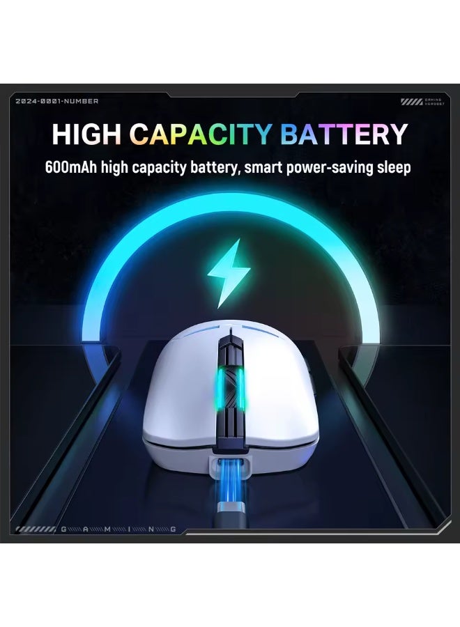 onikuma CW928 RGB Tri-Mode Gaming Mouse with Wired, 2.4GHz Wireless and Bluetooth Connectivity, 7-Level Adjustable DPI, Ergonomic Design and Magnetic USB Receiver Storage for PC and Gaming Devices - Image 5